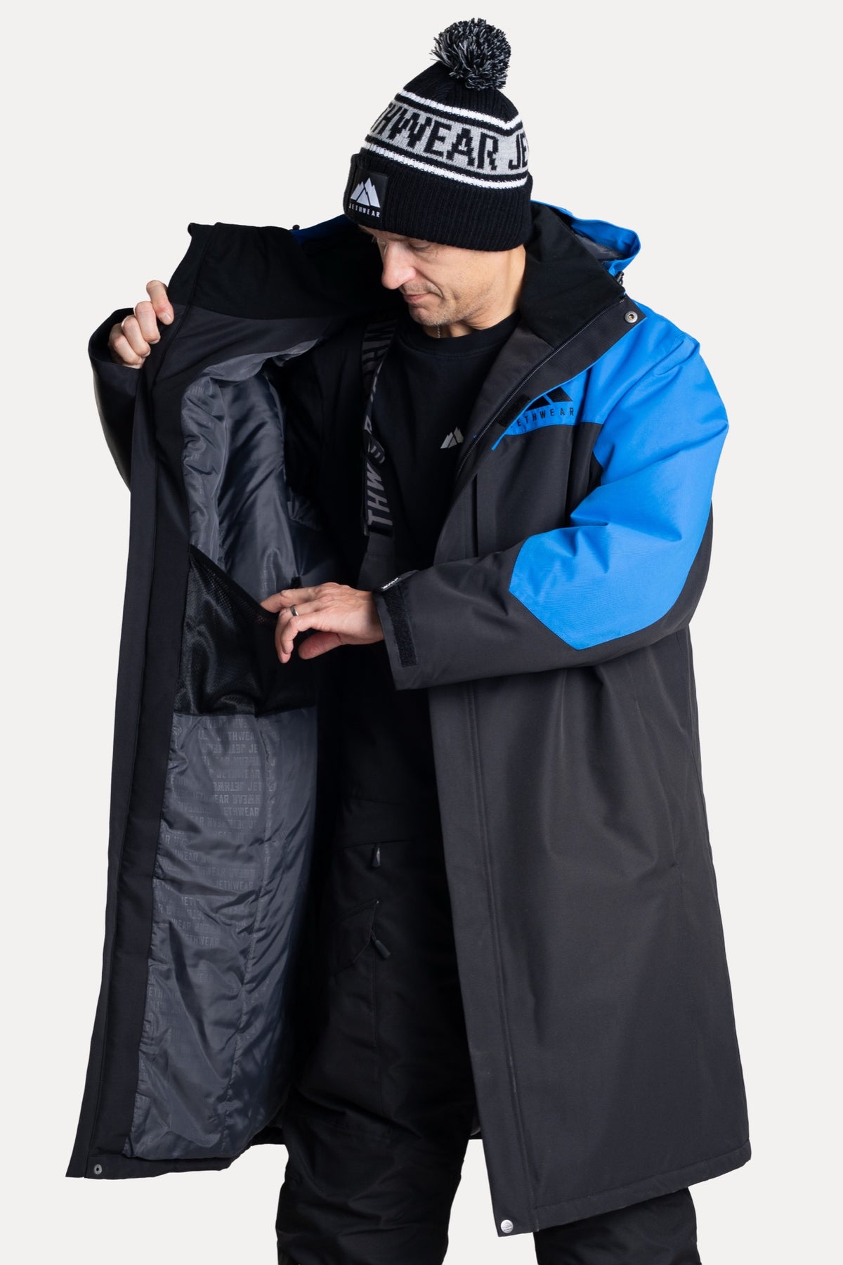 Jethwear PIT COAT Lämmittelytakki Black/Cobalt