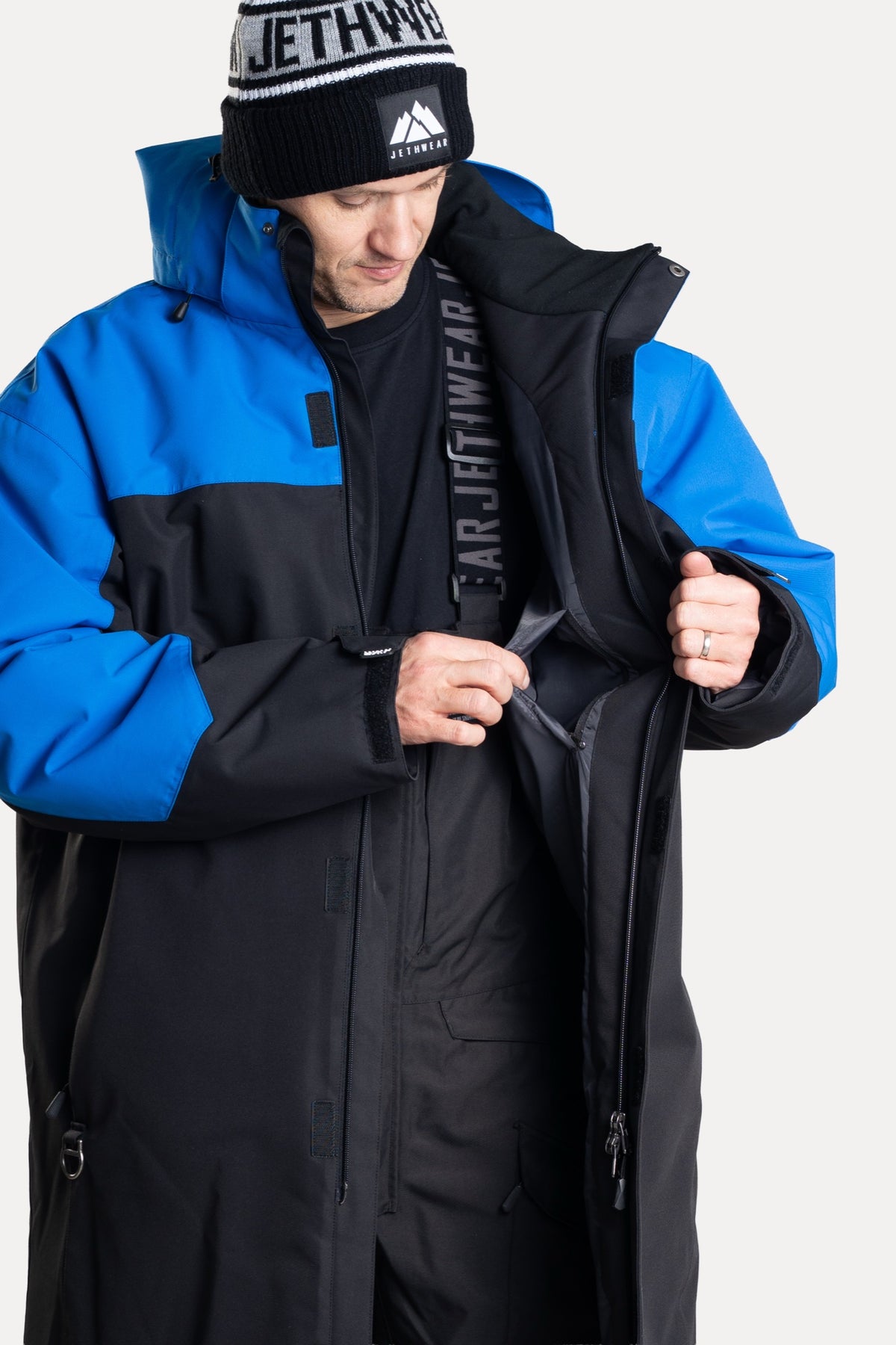 Jethwear PIT COAT Lämmittelytakki Black/Cobalt