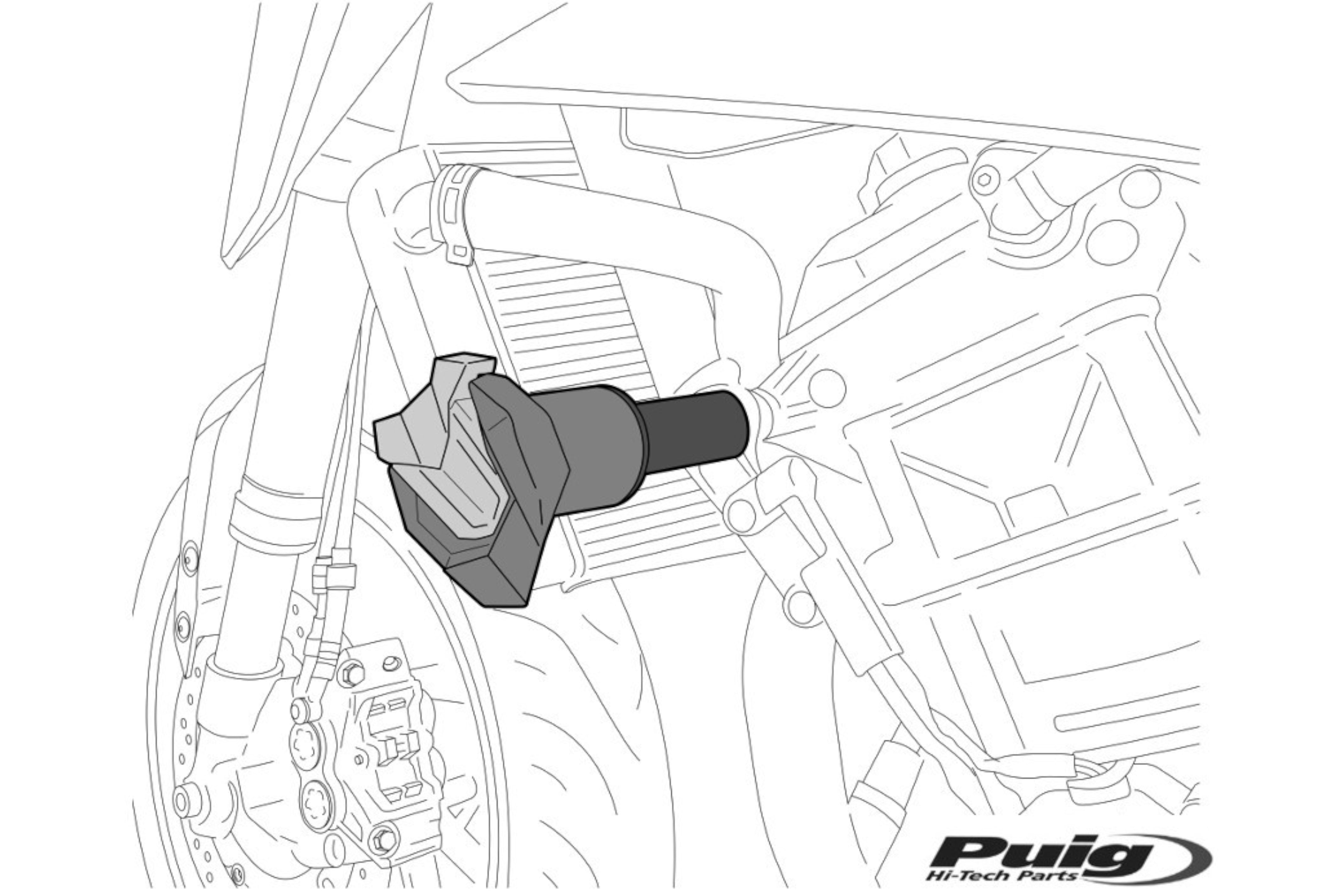 Puig R19 Frame Sliders Triumph Daytona 660 24' C/Black
