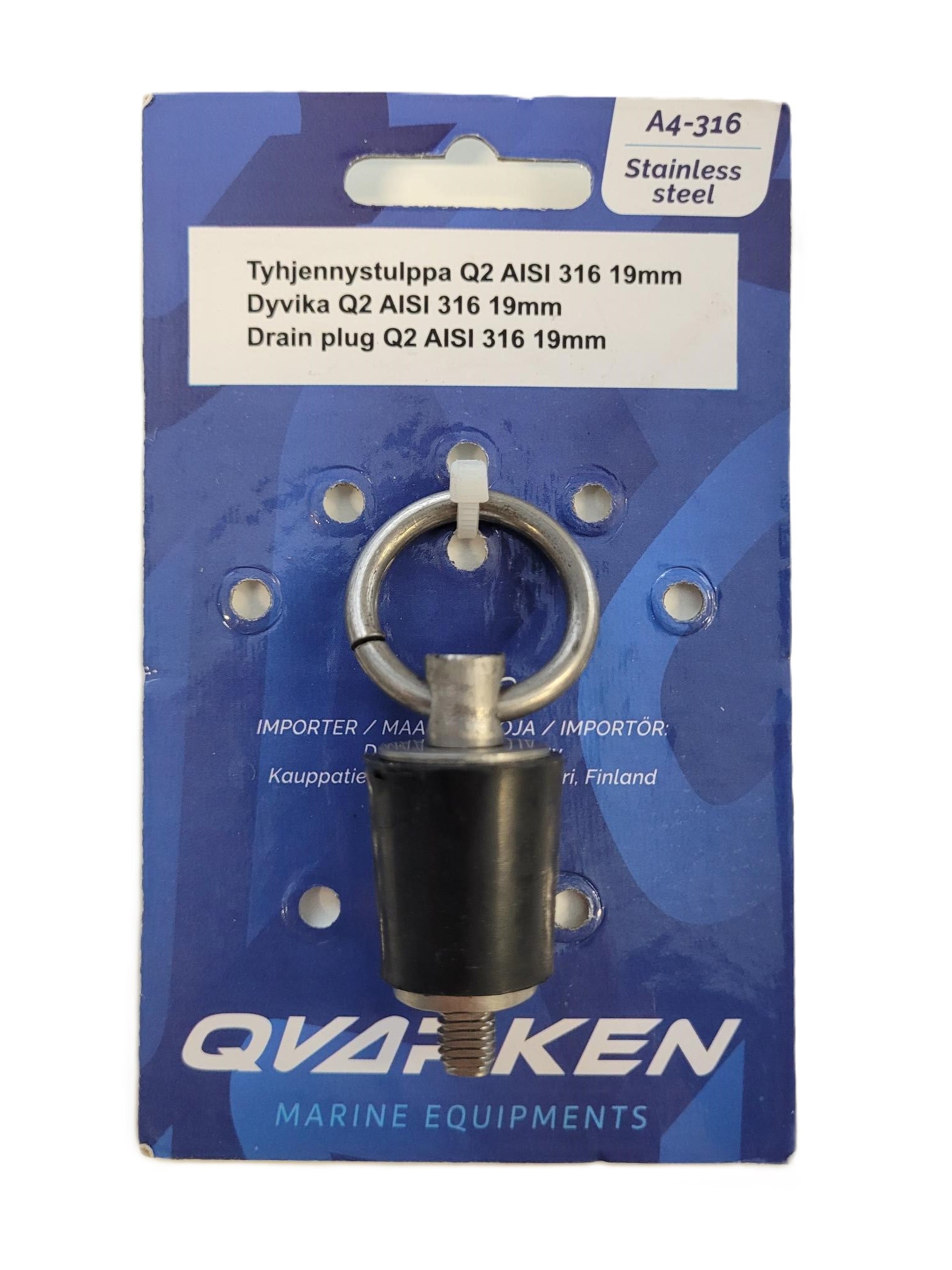 Qvarken Tyhjennystulppa Q2 AISI 316