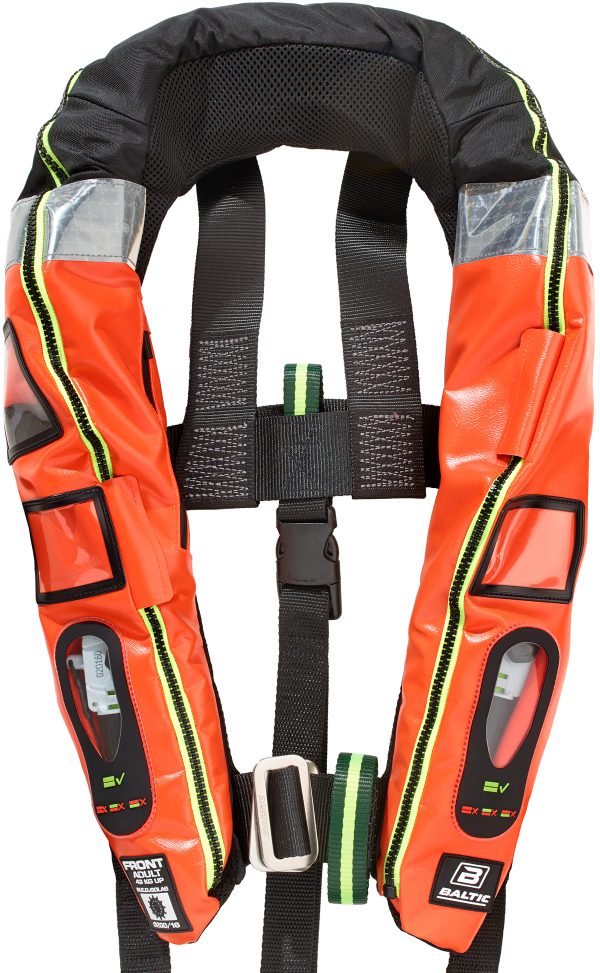 Baltic Indu Pro 305 M.E.D./SOLAS ilmatäytteinen pelastusliivi PVC 43+kg