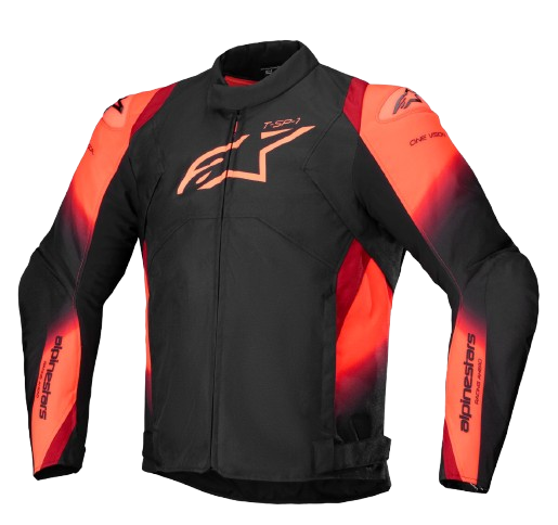 Textil Ajohousuts T-SP 1 v2 Waterproof Musta/Punainen Fluo