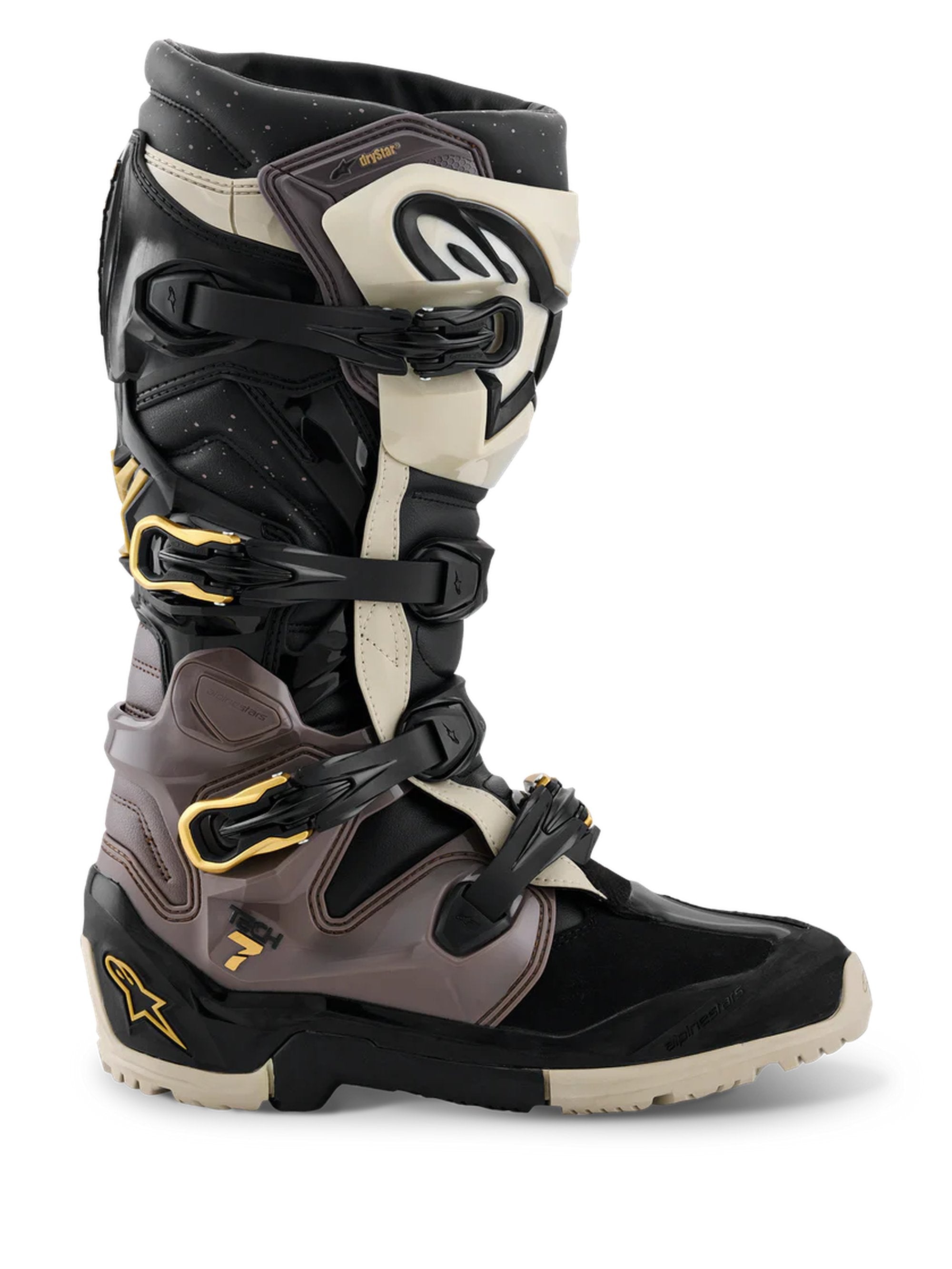 Alpinestars Ajosaapas Tech 7 Enduro Drystar Musta/Harmaa/Kulta