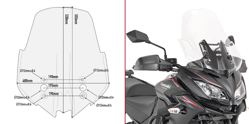 Specific screen, transparent 53 x 48 cm (H x W) Versys 1000 (17)