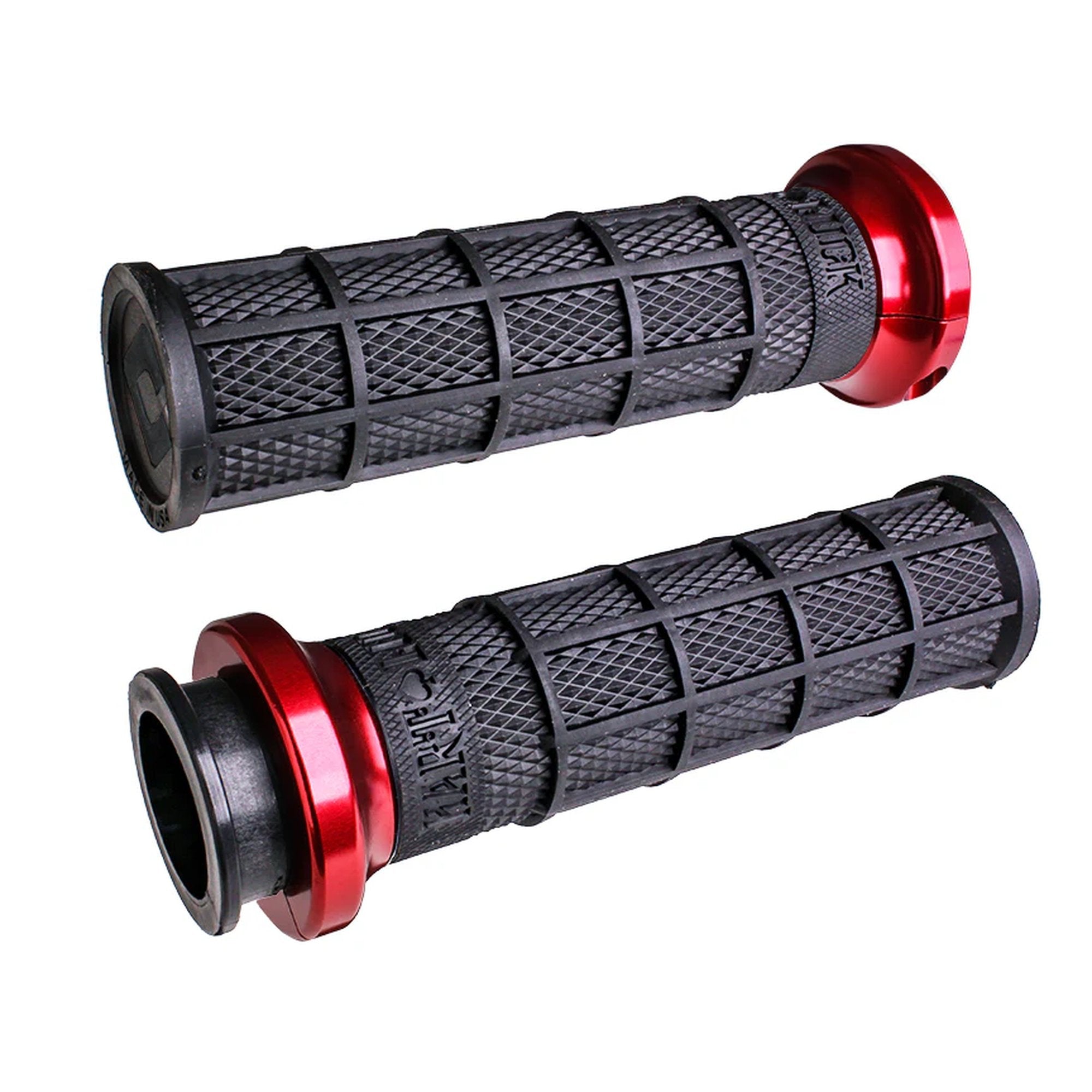 ODI Street V-TWIN Lock-On HART-LUCK Full-Waffle BLACK/Black/red