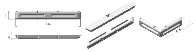 Dan-Fender Mini Multi Dock valkoinen törmäyssuoja 950 x 120 x 52mm