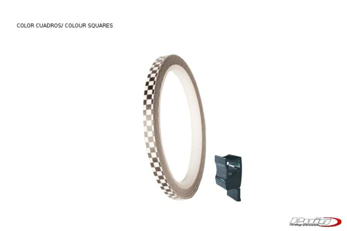 Puig Rim Strip 6 Meters+Aplicator C/Checkered Flag