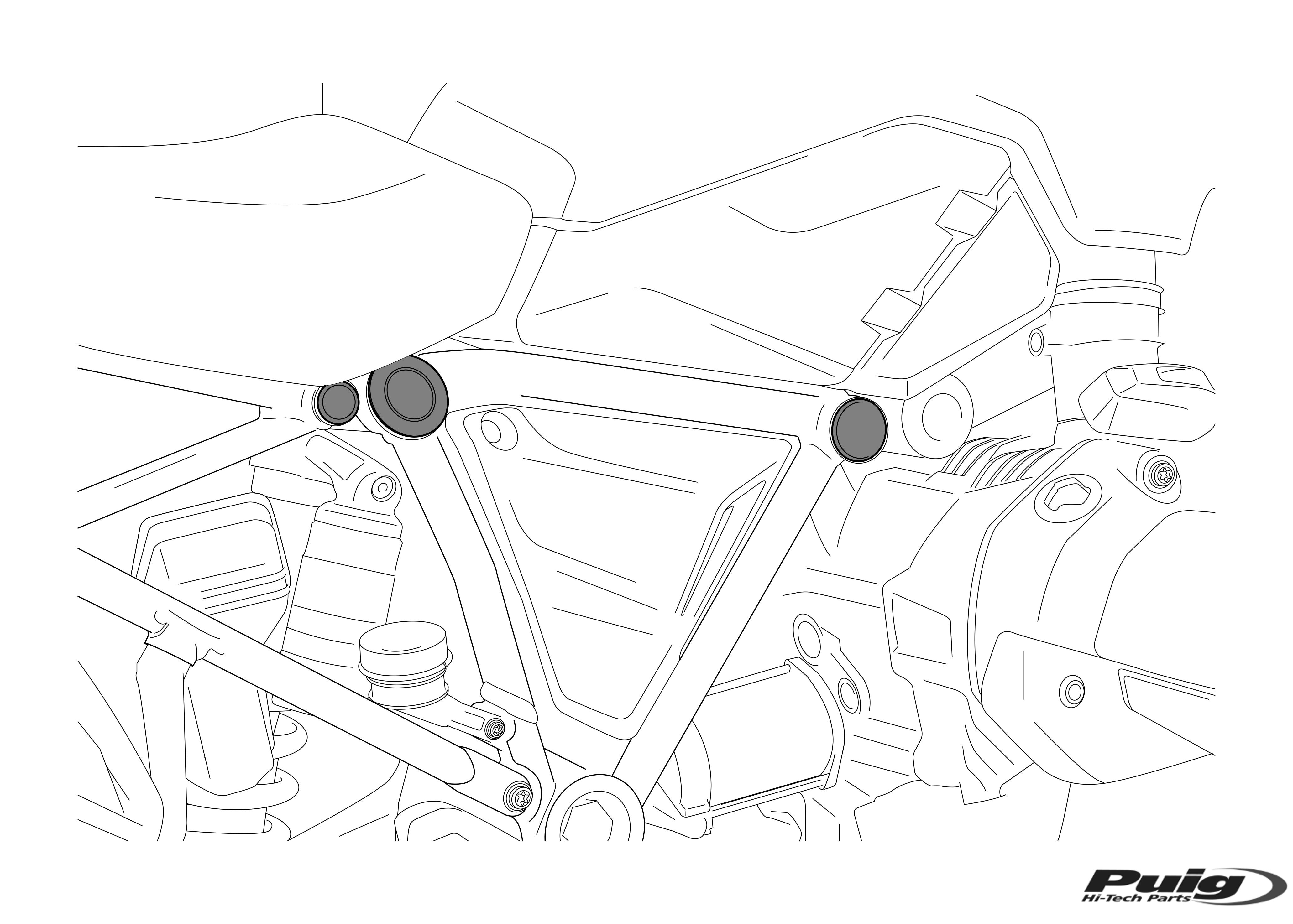 Puig Chassis Plugs Suzuki Dl650 V-Strom 12'- C/Black