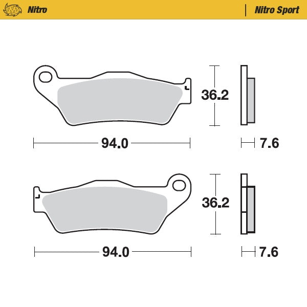 Moto-Master Nitro Racing Brakepad KTM: 125-200-250-300-350-360-380-440-500, Al