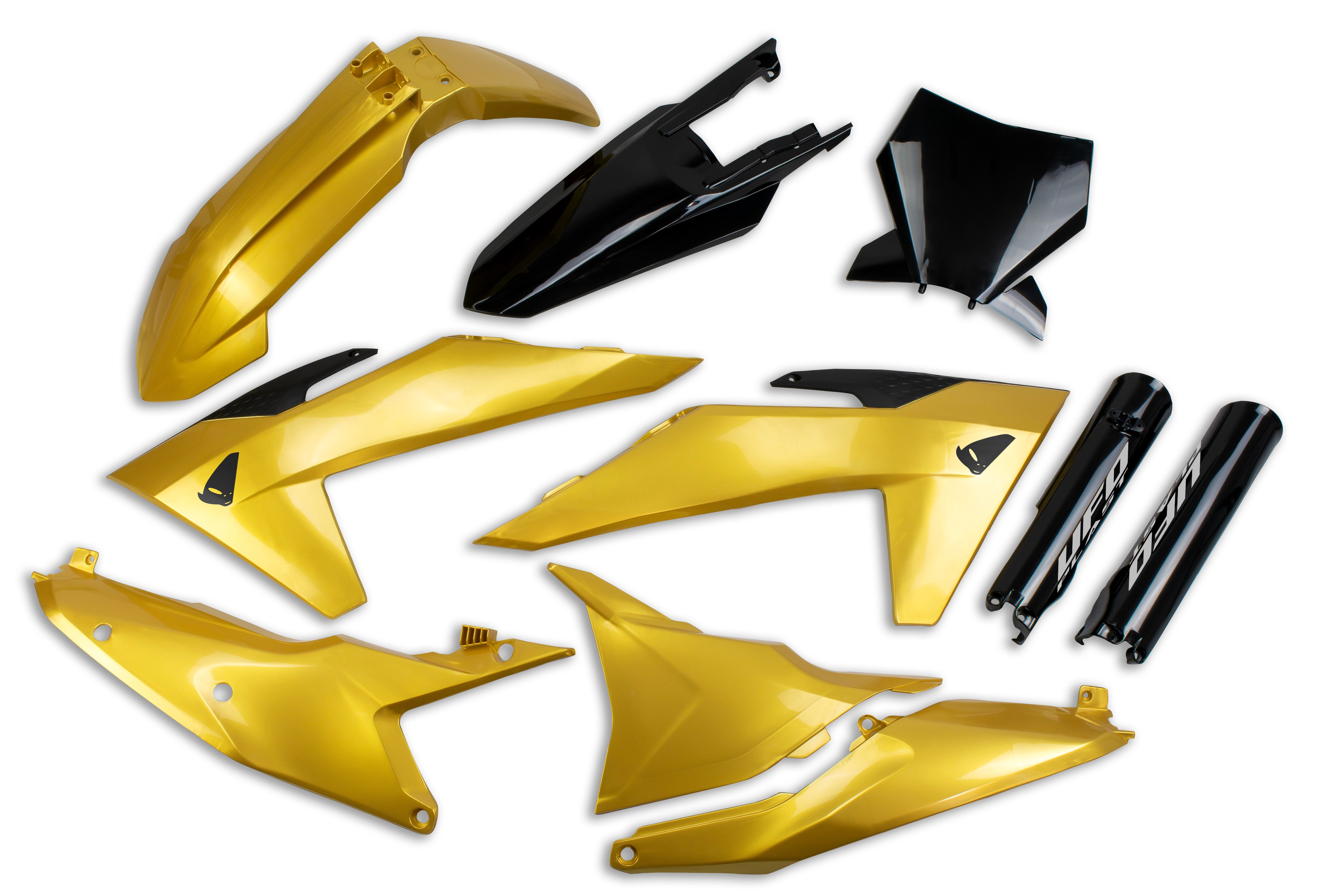 UFO Plastic kit 6-parts KTM SX/SXF125-450 23-.. Gold/Black