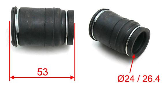 Forte Tiivistekumi / Liitoskumi / Kumiholkki, Ø24 / Ø26,4mm p. 53mm, Yleismalli