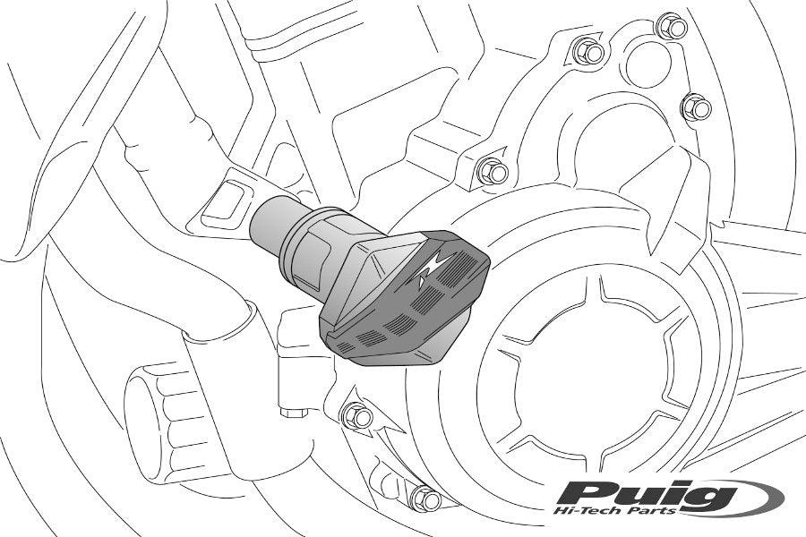 Puig Crash Pads R12 Kawasaki Ninja 250Sl C/Red