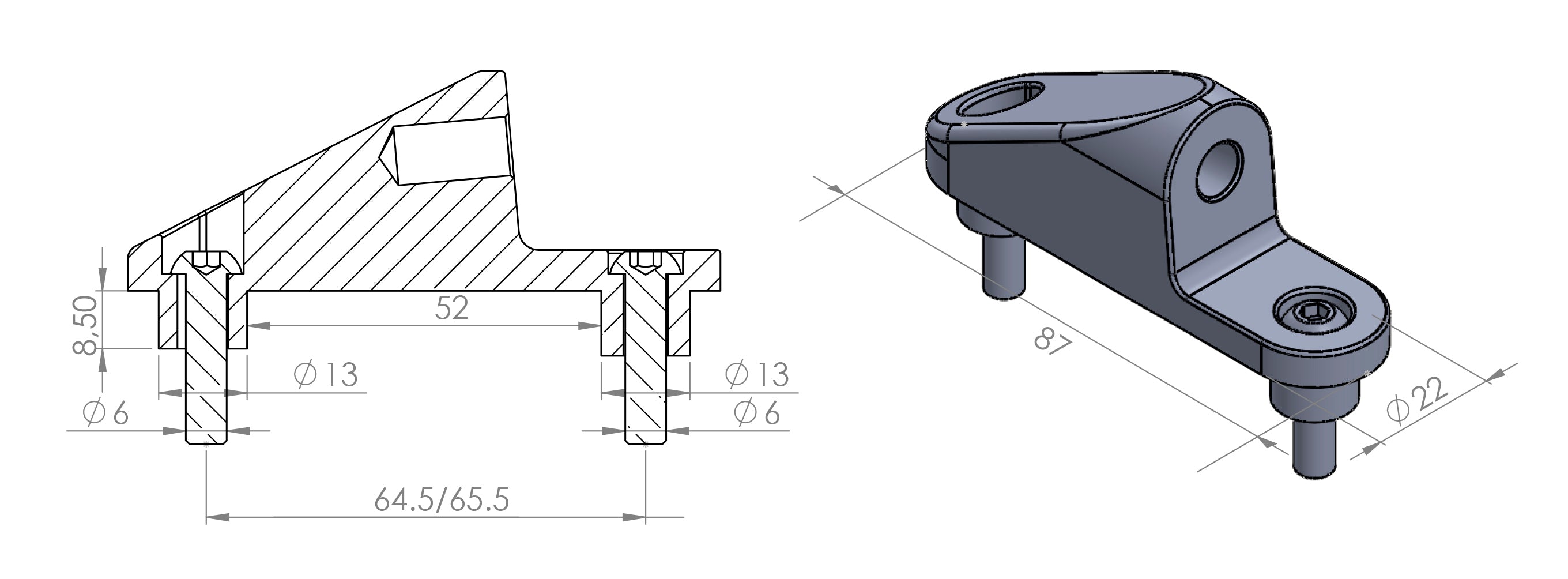 Puig Adapter Without Side For Fairing C600S 12'-13'