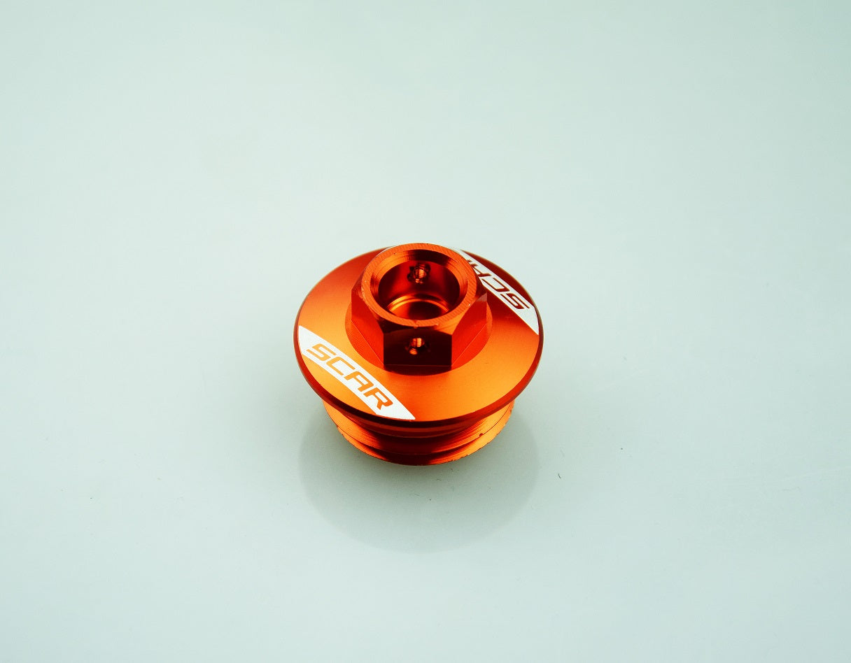 Scar Oil Filler Plug - Ktm 2 Strokes & 4 Strokes 06-17 - Husqvarna 14-17 Orange