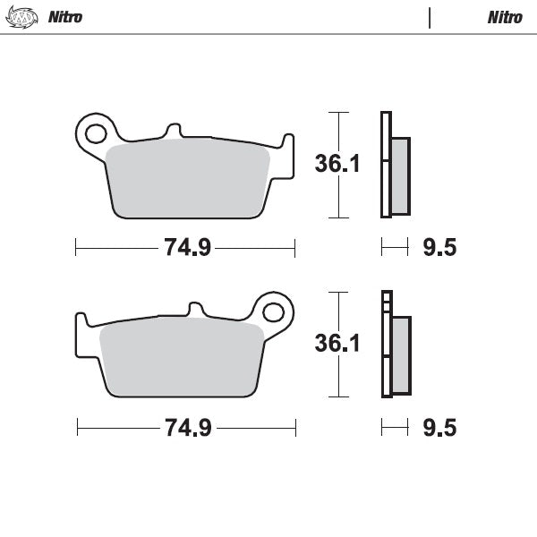 Moto-Master Brakepad Honda: rear CR80/85, CR125/250/500 <2001, XR250/400/600/6
