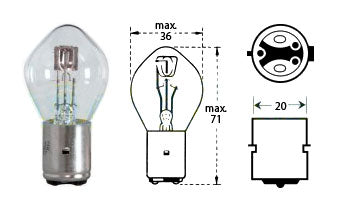 Polttimo 12v 25/25w Ba 20d