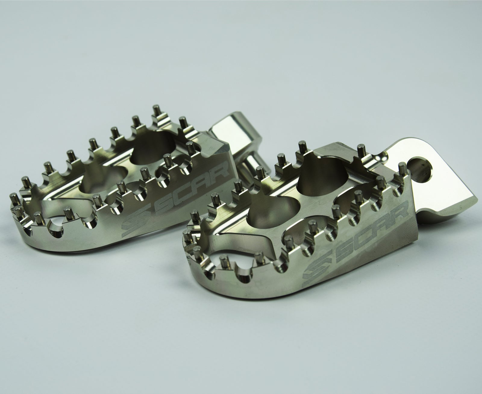 Scar Standard Footpegs - SX85/105 Titanium color