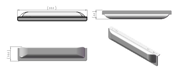 Dan-Fender Tummansininen laiturinsuoja 500 x 100mm