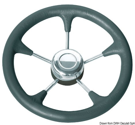 *Polyurethane steer. wheel SS spokes Ø 280 mm black
