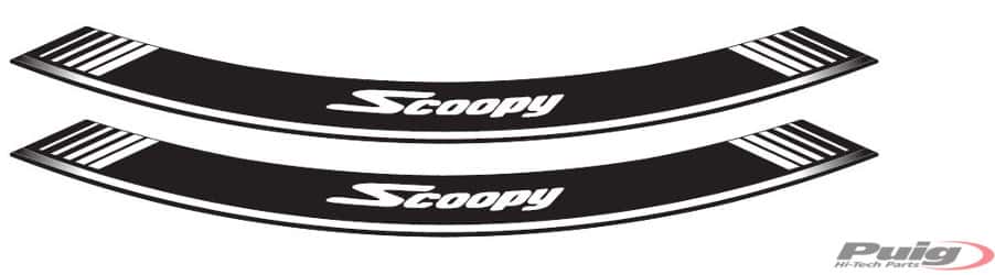 Puig Kit 8 Rim Strips Scoopy C/White