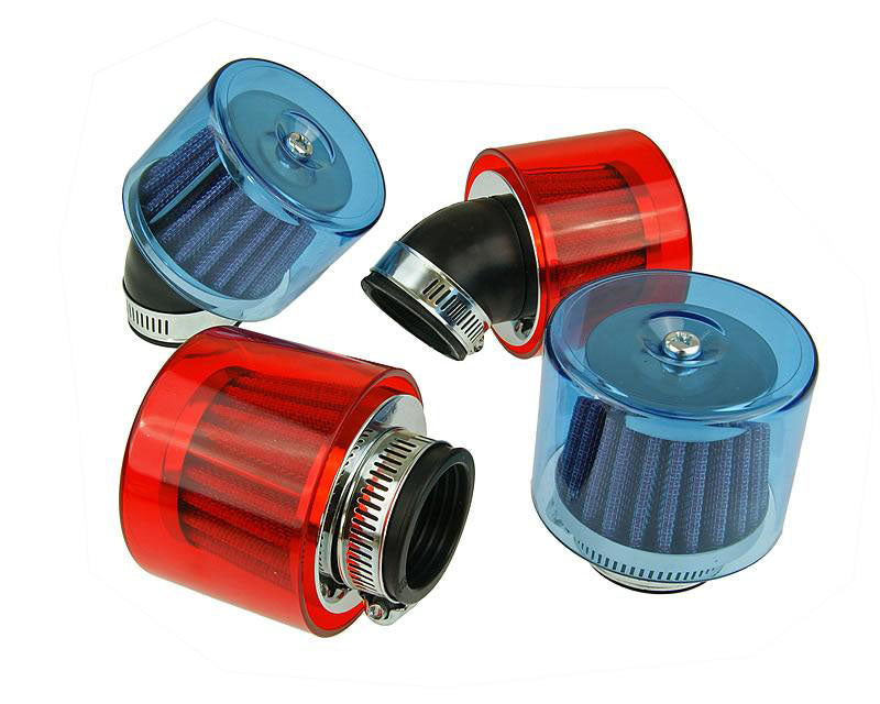 Ilmasuodatin, Air-System, Sininen, Kiinitys Ø 38mm, Suora