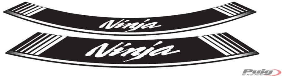 Puig Kit 8 Rim Strips Ninja C/White