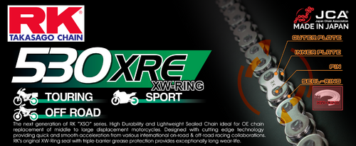 RK 530XRE XW-rengasketju +CLF(niittil.)