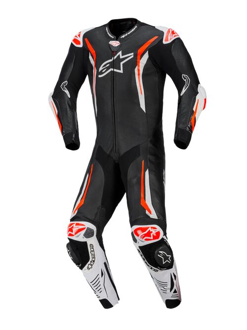 Alpinestars Nahkapuku 1-pcs GP Tech v5 Musta/Valkoinen/ Fluo Punainen