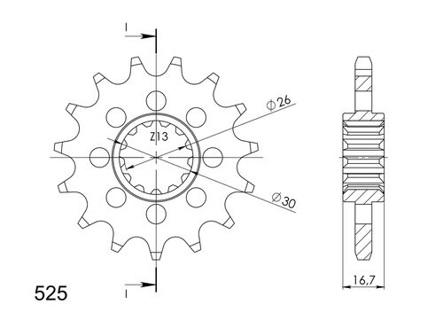 Supersprox / JT Front sprocket 1370.15RB with rubber bush