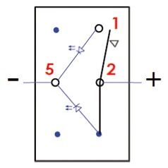 Katkaisija (ON)-OFF tupla LED