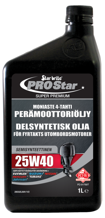Star brite Moniaste 4-tahti 25W40 Perämoot.öljy synt. 1 L
