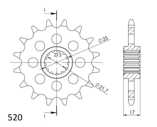 Supersprox / JT Front sprocket 1381.16RB with rubber bush
