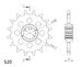 Supersprox / JT Front sprocket 1381.16RB with rubber bush