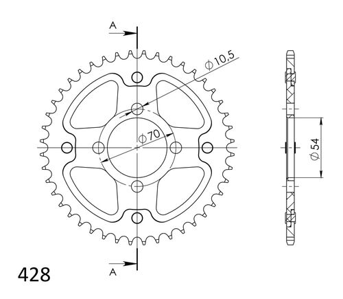 Supersprox Stealth Rear sprocket Gold 