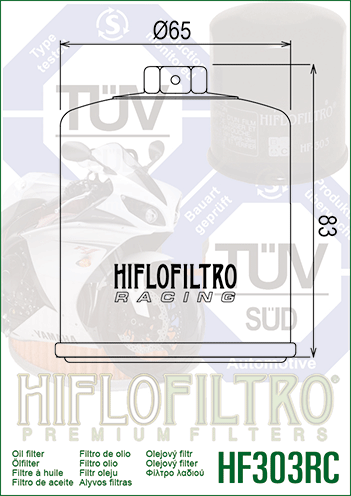 HiFlo öljynsuodatin HF303RC (Racing 17mm)