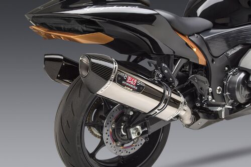 Yoshimura HAYABUSA 2022 Race R-77 Dual Stainless Slip-On Exhaust, w/ Stainless M