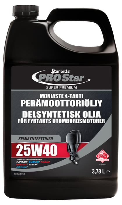 Star brite Moniaste 4-tahti 25W40 Perämoot.öljy synt. 3,78L