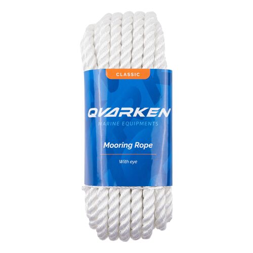 Qvarken Kiinnitysköysi Classic silmukalla 16mm 10m valkoinen