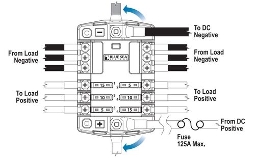 Blue Sea ST Blade Common source Fuse Blocks