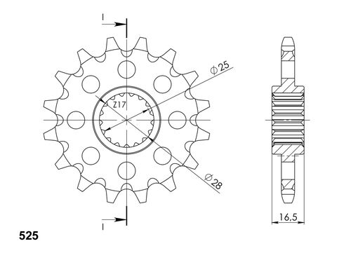 Supersprox / JT Front sprocket 1904.17RB with rubber bush