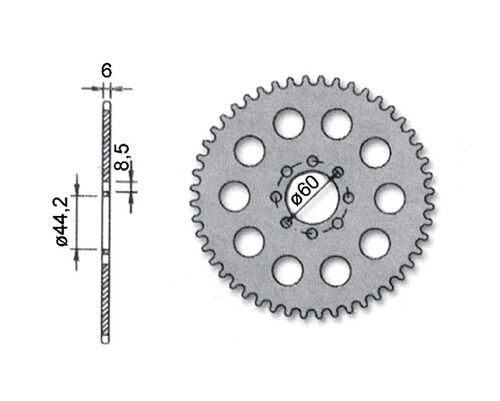 Forte Takaratas, 48 hammasta (420), Ø44mm, MBK X-Limit 98-03 / Yamaha DT50 98-03