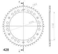 Supersprox Alu takaratas YA WR125 Punainen 53