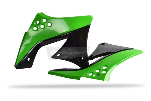 Polisport radiator scoops Kawasaki KX250F(09-12) OEM color green 05/black 
