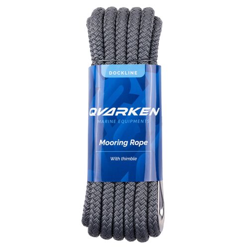 Qvarken Kiinnitysköysi Dockline koussilla 12mm 3m harmaa