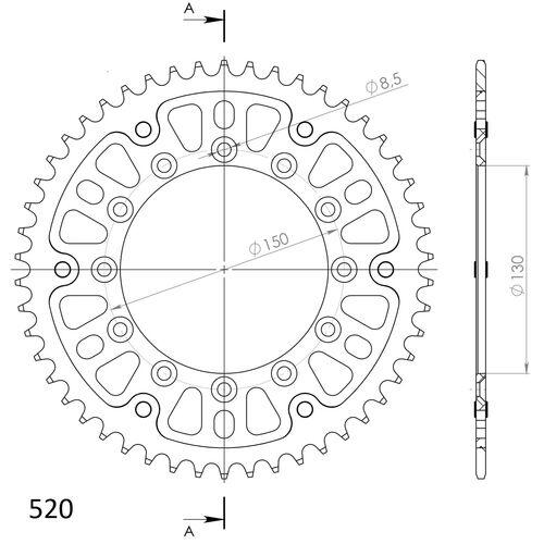 Supersprox Stealth takaratas YA YZ/WRF/YZF 99- Gold 50