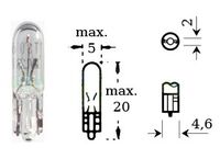 Polttimo 12v 1,2w w 2x4,6d