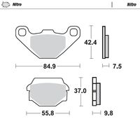 Moto-Master Brakepad Kawasaki: rear KLR650 1989-2003, Husaberg all models <199