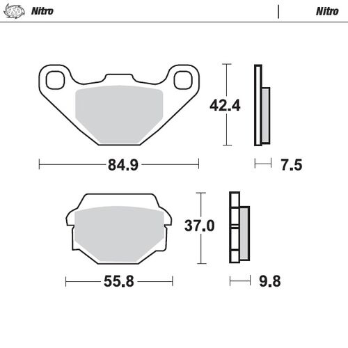 Moto-Master Brakepad Kawasaki: rear KLR650 1989-2003, Husaberg all models <199