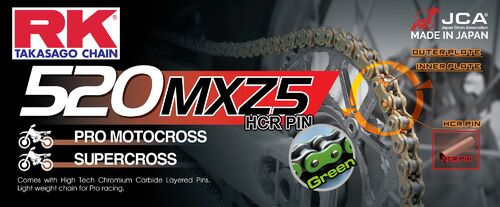 RK GB520MXZ5 Offroad Pro ketju Vihreä +CL (Jousil.)
