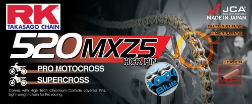 RK GB520MXZ5 Offroad Pro ketju Sininen +CL (Jousil.)